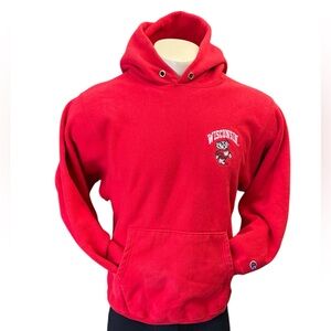Vintage Champion Reverse Weave University Of Wisconsin Hoodie Large